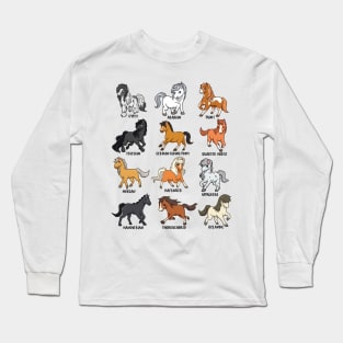 Horse lover - comic Kawaii horses Long Sleeve T-Shirt